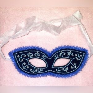 Blue Lace Masquerade Mask. Handmade